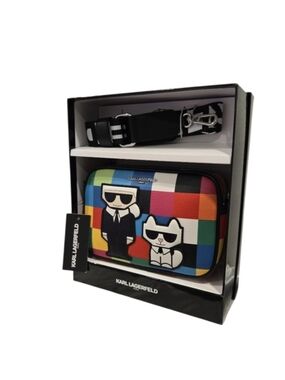 Karl Lagerfeld Maybelle Multicolor Checkered Crossbody Bag NIB